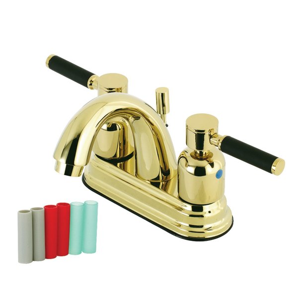 Kingston Brass KB8612DKL 4" Centerset Bathroom Faucet, Polished Brass KB8612DKL